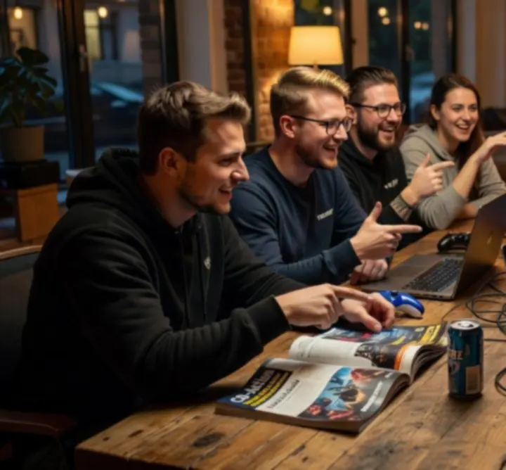 Gracze dyskutujący o najpopularniejszych tematach gamingowych