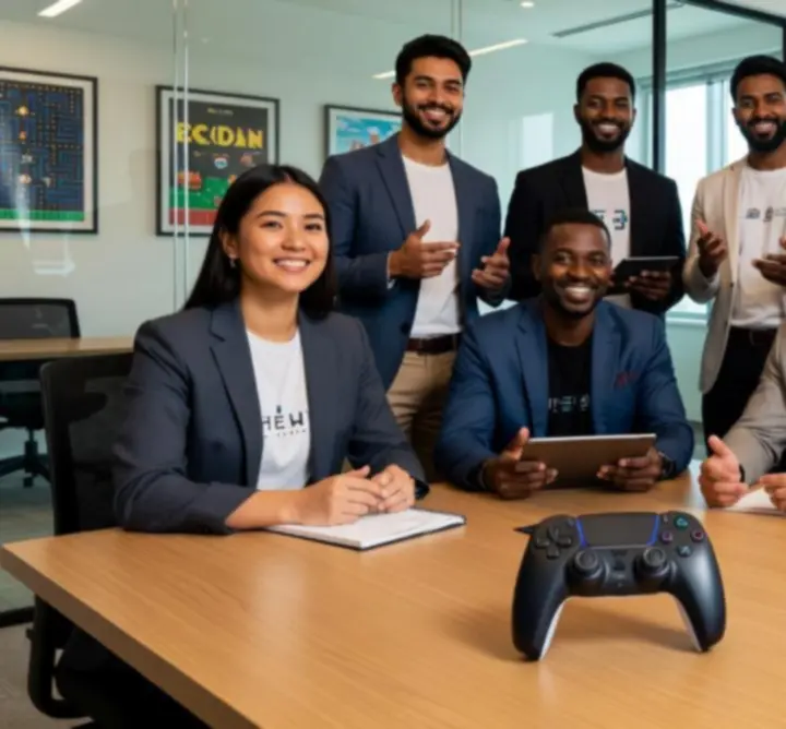 Zespół Game News World w gamingowym studiu redakcyjnym