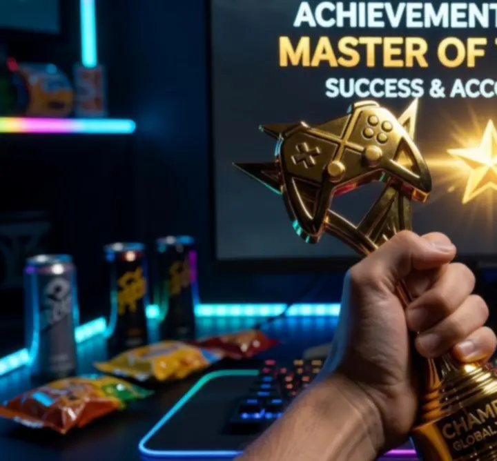 Złote trofeum symbolizujące osiągnięcia w grach